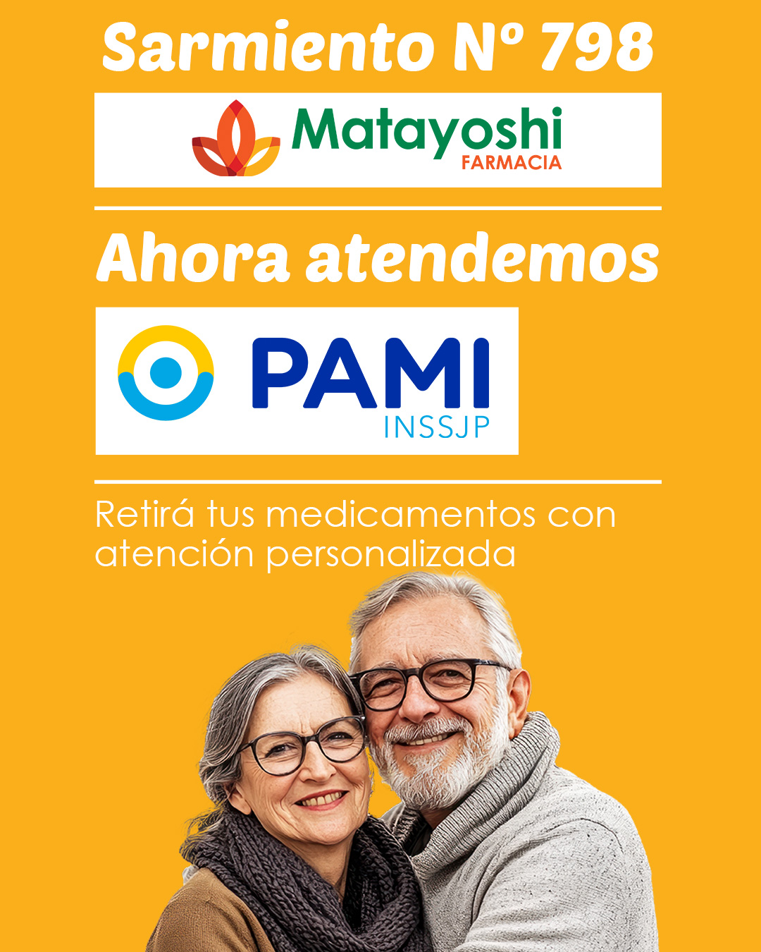 Flyer Atención PAMI - Sucursal Sarmiento